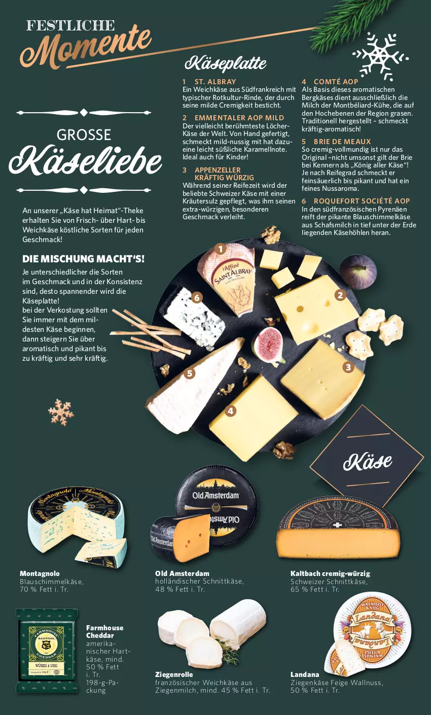 Aktueller Prospekt Combi - Prospekte - von 27.11 bis 23.12.2023 - strona 12 - produkty: albray, appenzeller, Bergkäse, brie, cheddar, comté, elle, emmentaler, erde, französischer weichkäse, gin, hartkäse, holländischer schnittkäse, karamell, Käse, Kinder, kräuter, latte, Liege, mac, milch, nuss, Old Amsterdam, rasen, rind, saro, schnittkäse, schweizer schnittkäse, St. Albray, Ti, tisch, weichkäse, ziegenkäse