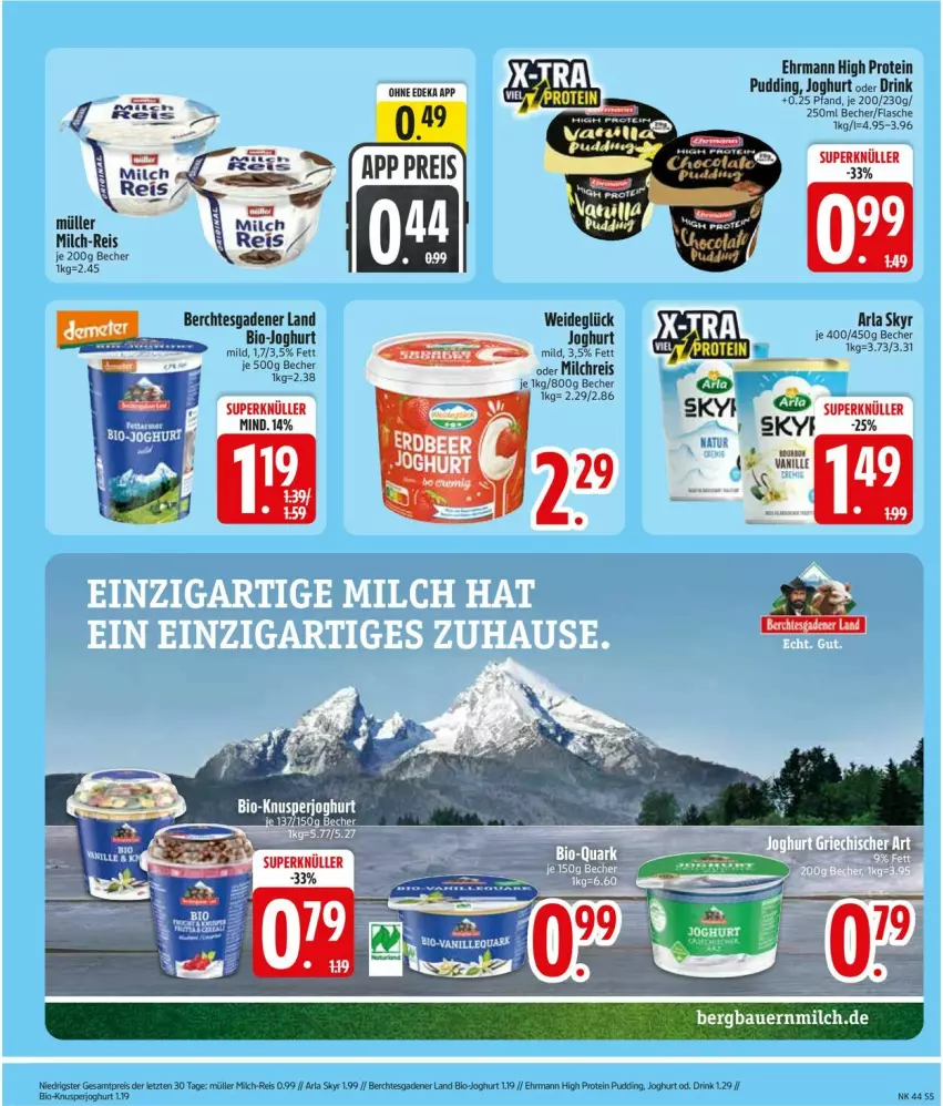 Aktueller Prospekt Edeka - Prospekte - von 26.10 bis 31.10.2026 - strona 7 - produkty: Becher, bio, deka, drink, ehrmann, eis, flasche, joghur, joghurt, milch, milchreis, Müller, pudding, reis, Skyr