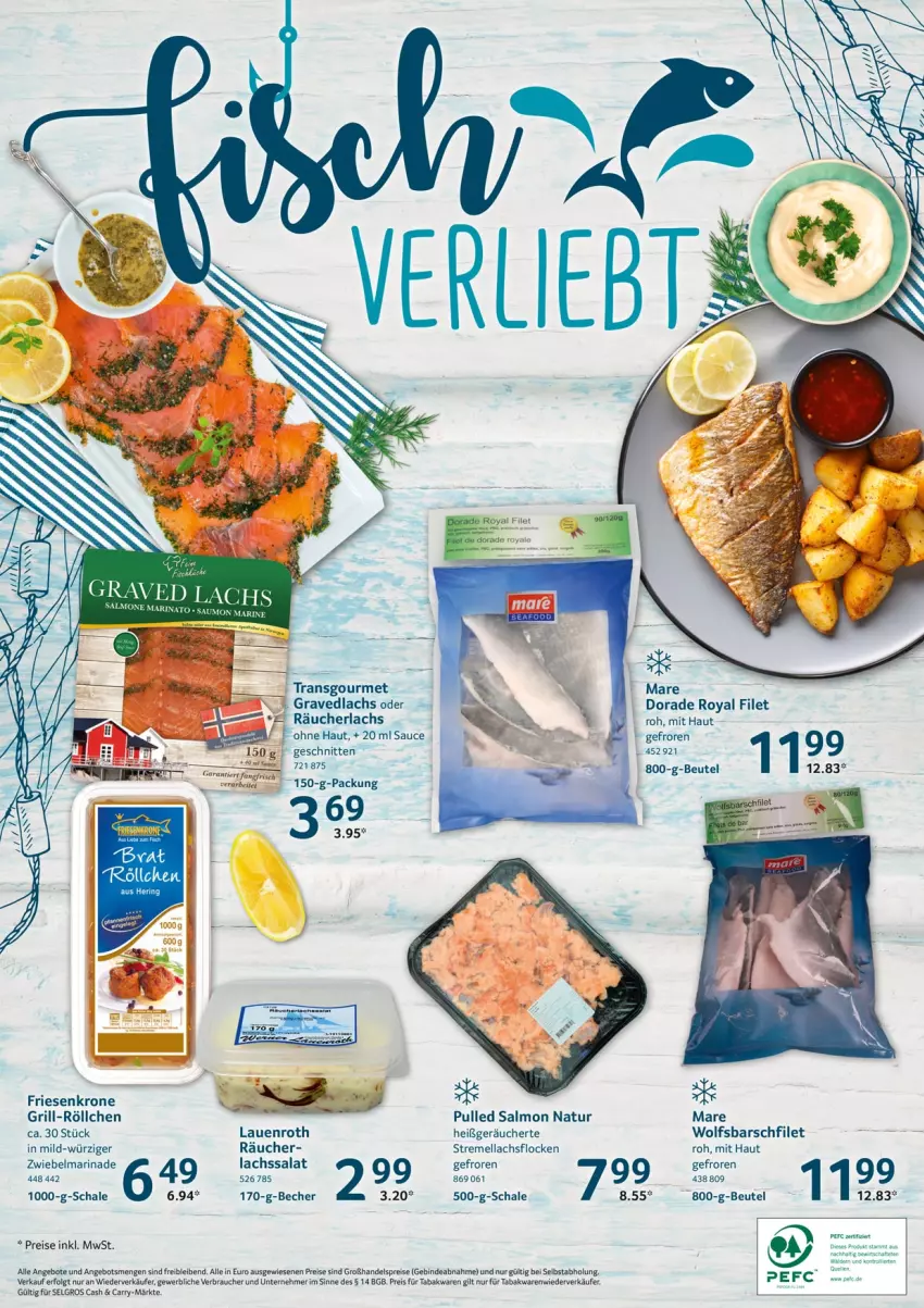 Aktueller Prospekt Selgros - Food - von 23.06 bis 29.06.2022 - strona 32 - produkty: angebot, angebote, Becher, beutel, Dorade, dorade royal, eis, filet, grill, krone, lachs, LG, marinade, natur, Rauch, Räucherlachs, reis, salat, sauce, Schal, Schale, schnitten, tee, Ti, wolfsbarsch, zwiebel