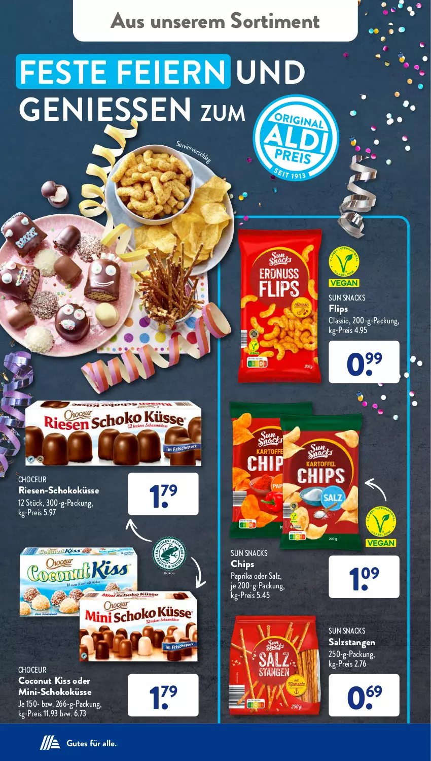 Aktueller Prospekt AldiSud - IN ZWEI WOCHEN - von 05.02 bis 10.02.2024 - strona 27 - produkty: chips, coconut, eier, eis, paprika, reis, salz, Salzstange, Salzstangen, schoko, snack, snacks, Sun Snacks, Ti