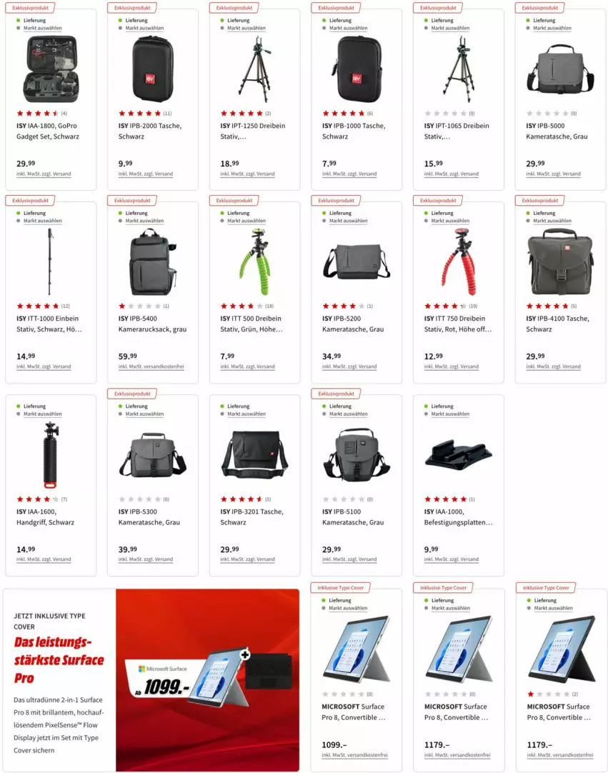 Aktueller Prospekt Media Markt - Prospekte - von 02.02 bis 09.02.2022 - strona 3 - produkty: eis, GoPro, kamera, latte, ndk, rucksack, sac, Surf, Tasche, Ti, versandkostenfrei