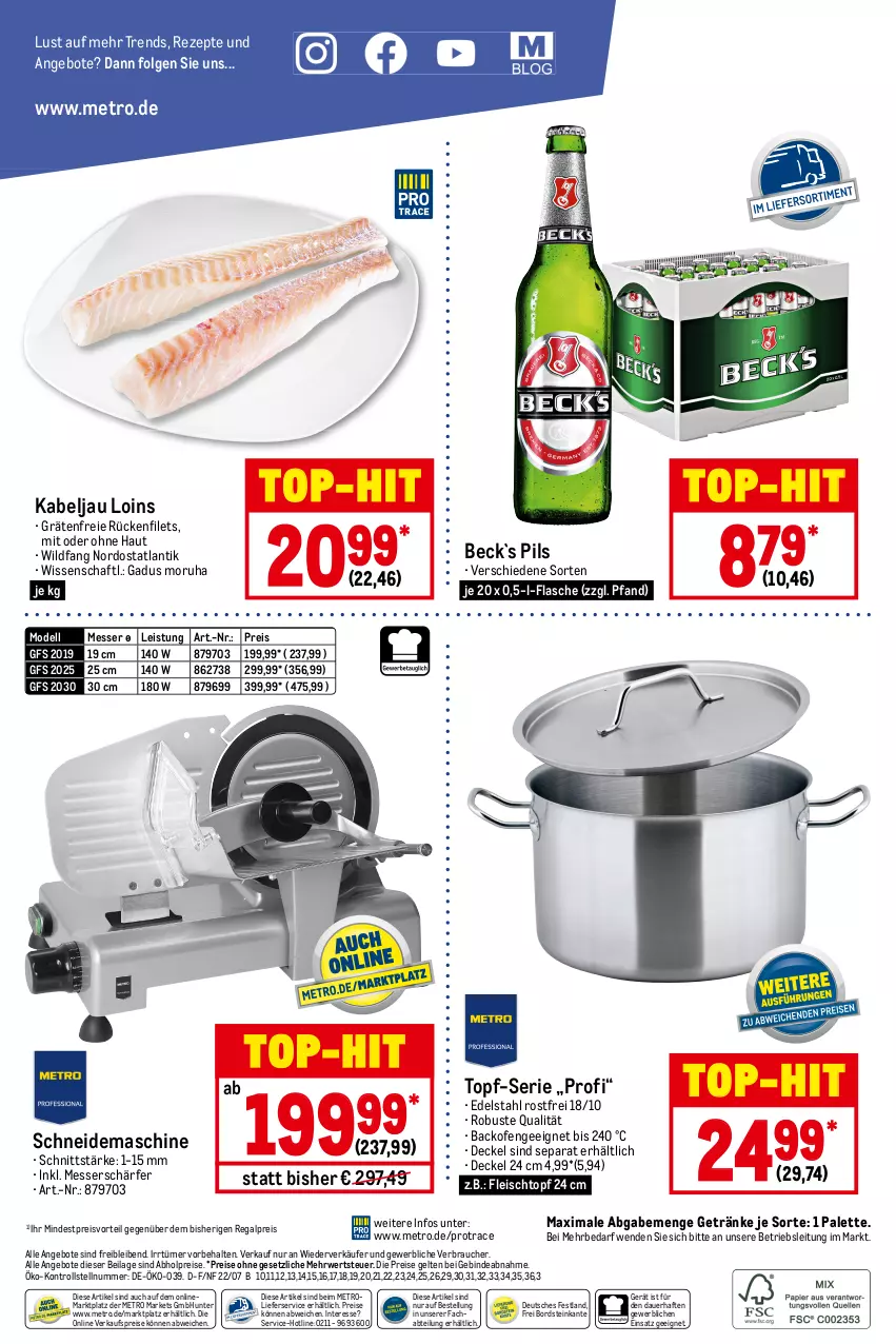 Aktueller Prospekt Metro - GastroJournal - von 14.07 bis 27.07.2022 - strona 40 - produkty: abholpreise, Abtei, angebot, angebote, auer, backofen, decke, Deckel, dell, edelstahl, eis, filet, filets, flasche, fleisch, Fleischtopf, getränk, getränke, ilag, LG, lieferservice, messer, Metro, Mode, Ofen, Palette, pils, preisvorteil, Rauch, regal, reis, rezept, rezepte, rwe, Ti, top-hit, topf, Wild