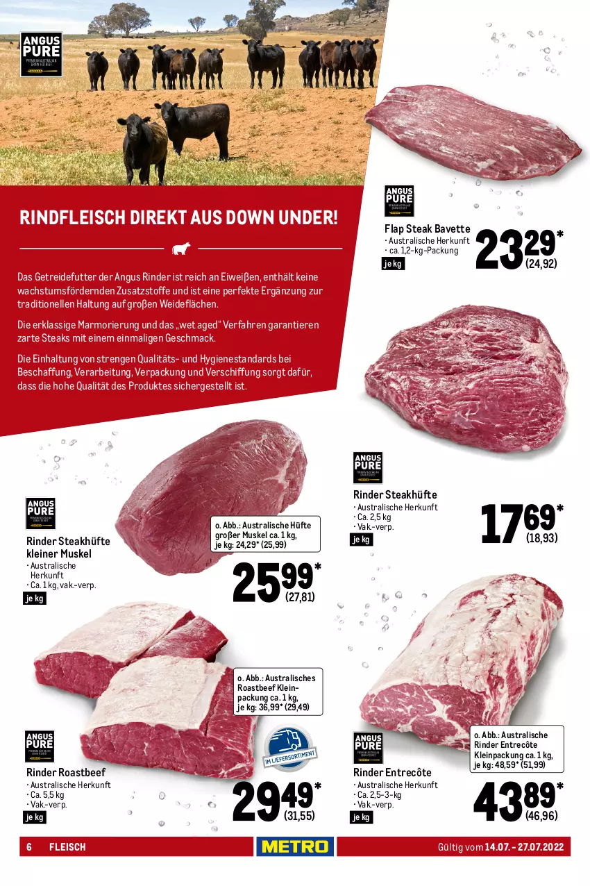 Aktueller Prospekt Metro - GastroJournal - von 14.07 bis 27.07.2022 - strona 6 - produkty: aust, axe, bambus, beef, beutel, brustfilet, chili, decke, Deckel, eis, elle, entrecôte, filet, fleisch, hähnchenbrust, hähnchenbrustfilet, Haxe, Kette, lachs, lamm, leine, mac, Metro, reis, rind, rinder, Rinderzunge, rindfleisch, roastbeef, salomon, Schal, Schale, schwein, schweine, schweinefilet, Schweinelachs, steak, steakhüfte, steaks, Ti, Tiere, top-hit, wein, weine