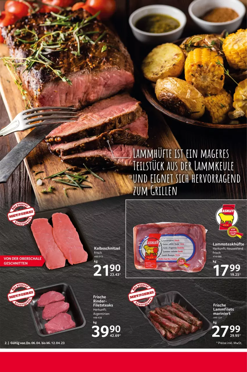 Aktueller Prospekt Selgros - Food - von 06.04 bis 12.04.2023 - strona 2 - produkty: eis, elle, filet, filets, kalbsschnitzel, lamm, lammkeule, reis, schnitten, schnitzel, steak, steakhüfte, steaks, Ti, tisch