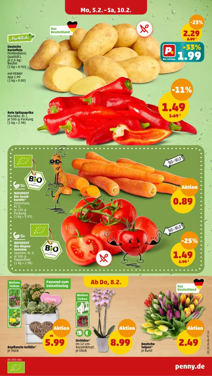 Aktueller Prospekt Penny - Prospekte - von 05.02 bis 10.02.2024 - strona 3 - produkty: beutel, kartoffel, kartoffeln, paprika, Spitzpaprika, topf, ZTE