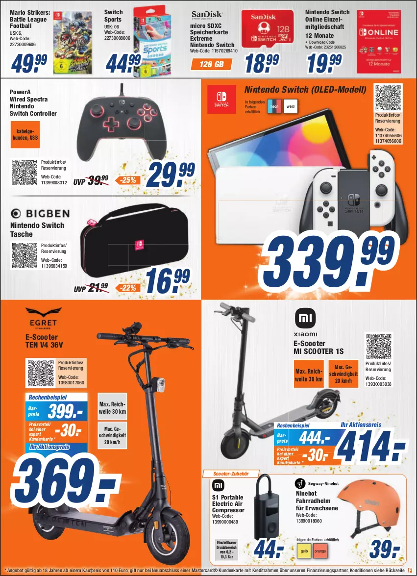 Aktueller Prospekt Expert Bonn - Prospekte - von 02.07 bis 08.07.2022 - strona 13 - produkty: aktionspreis, angebot, ball, dell, eis, Fahrrad, fahrradhelm, LG, mastercard, Mode, nintendo, Nintendo Switch, orange, preisvorteil, reis, Roller, scooter, speicherkarte, Sport, Tasche, Ti, usb