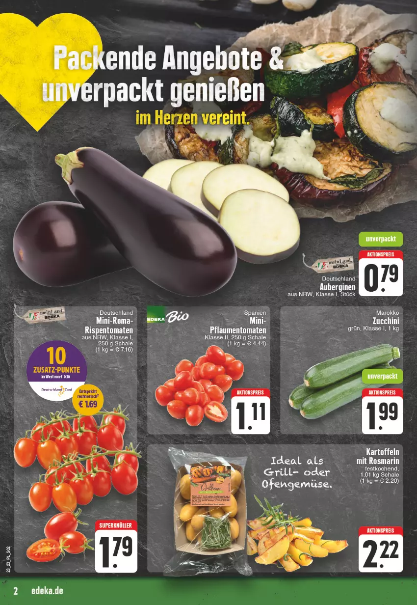 Aktueller Prospekt E Center - Angebote der Woche - von 29.05 bis 03.06.2023 - strona 2 - produkty: aktionspreis, aubergine, auberginen, eis, gin, grill, kartoffel, kartoffeln, Ofen, reis, Schal, Schale, Ti, zucchini