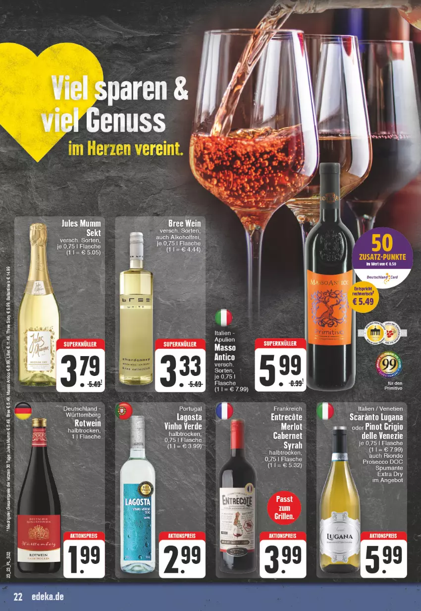 Aktueller Prospekt E Center - Angebote der Woche - von 29.05 bis 03.06.2023 - strona 22 - produkty: aktionspreis, alkohol, angebot, cabernet, ecco, eis, flasche, merl, merlot, primitivo, prosecco, puma, reis, spumante, Ti