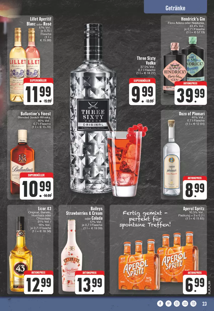 Aktueller Prospekt E Center - Angebote der Woche - von 29.05 bis 03.06.2023 - strona 23 - produkty: aktionspreis, aperol, baileys, ball, bett, Betten, cola, eis, flasche, gin, reis, Three Sixty, Ti, ZTE