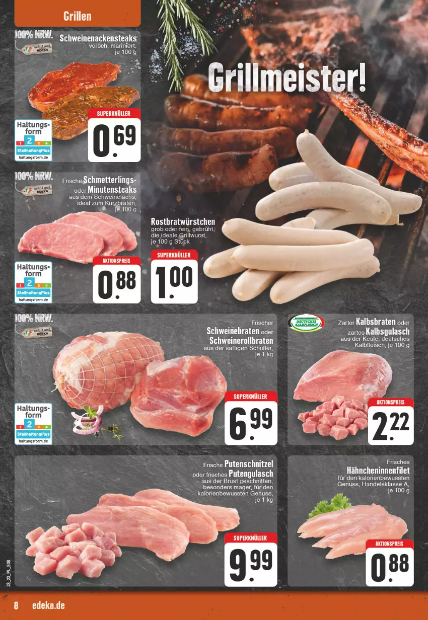 Aktueller Prospekt E Center - Angebote der Woche - von 29.05 bis 03.06.2023 - strona 8 - produkty: eis, filet, fleisch, grill, Grillwurst, gulasch, Kalbfleisch, nuss, pute, schnitten, wurst, würstchen