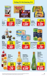 Gazetka promocyjna Lidl - Aktionsprospekt - Gazetka - ważna od 12.03 do 12.03.2022 - strona 43 - produkty: alkohol, angebot, Anhänger, bounty, drink, eis, Elan, elle, ente, filet, filets, fisch, frucht, fruchtsaft, fruchtsaftgetränk, getränk, Kinder, kinder pingui, leibniz, likör, mars, milky way, Pick Up!, pingui, punica, reis, saft, san pellegrino, snickers, thunfisch, thunfisch filets, Ti, twix, ZTE
