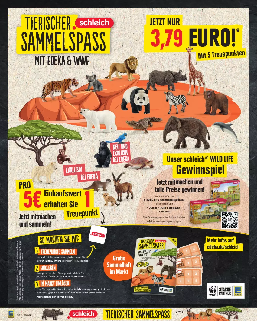 Aktueller Prospekt Edeka - Angebote der Woche - von 28.08 bis 02.09.2023 - strona 14 - produkty: beko, deka, eis, ente, gewinnspiel, mac, reis, Schleich, Ti, Tiere, Wild