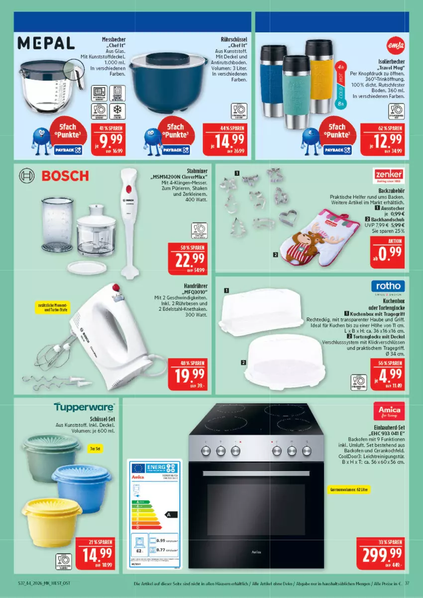 Aktueller Prospekt Marktkauf - Prospekt - von 25.10 bis 31.10.2026 - strona 37 - produkty: Ausstecher, backofen, backofen und, Backzubehör, Bau, Becher, decke, Deckel, edelstahl, einbauherd, einbauherd-set, eis, ente, isolierbecher, kuchen, leine, messer, Mixer, Ofen, Reinigung, reis, Rührschüssel, schüssel, shake, Ti, tisch, torte, tragegriff, travel mug, Tupperware