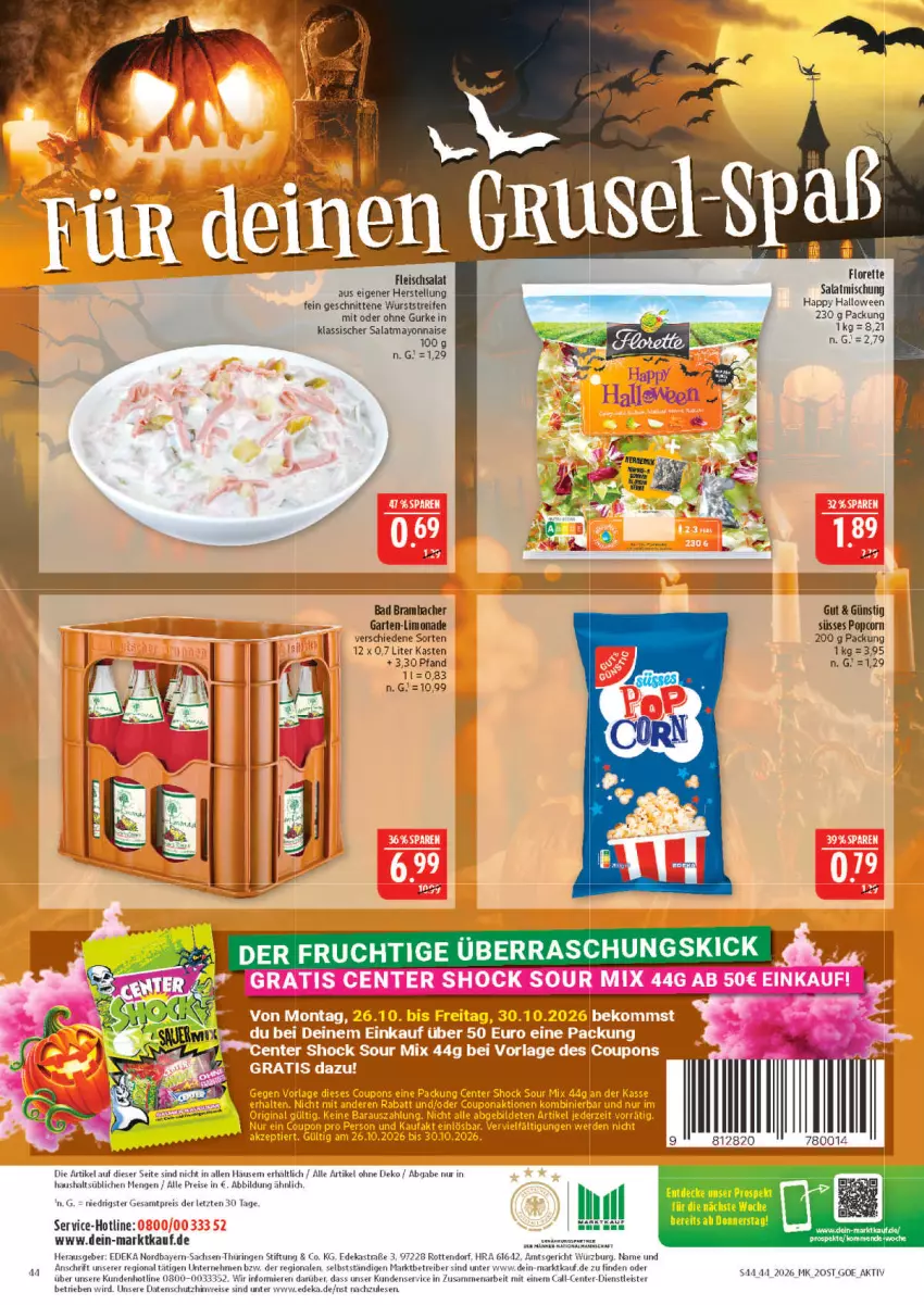 Aktueller Prospekt Marktkauf - Prospekt - von 25.10 bis 31.10.2026 - strona 44 - produkty: Astra, Bad, deka, eis, ente, Garten, gurke, limo, limonade, mayonnaise, popcorn, reifen, reis, ring, sac, salat, schnitten, Ti, wurst, Yo, ZTE