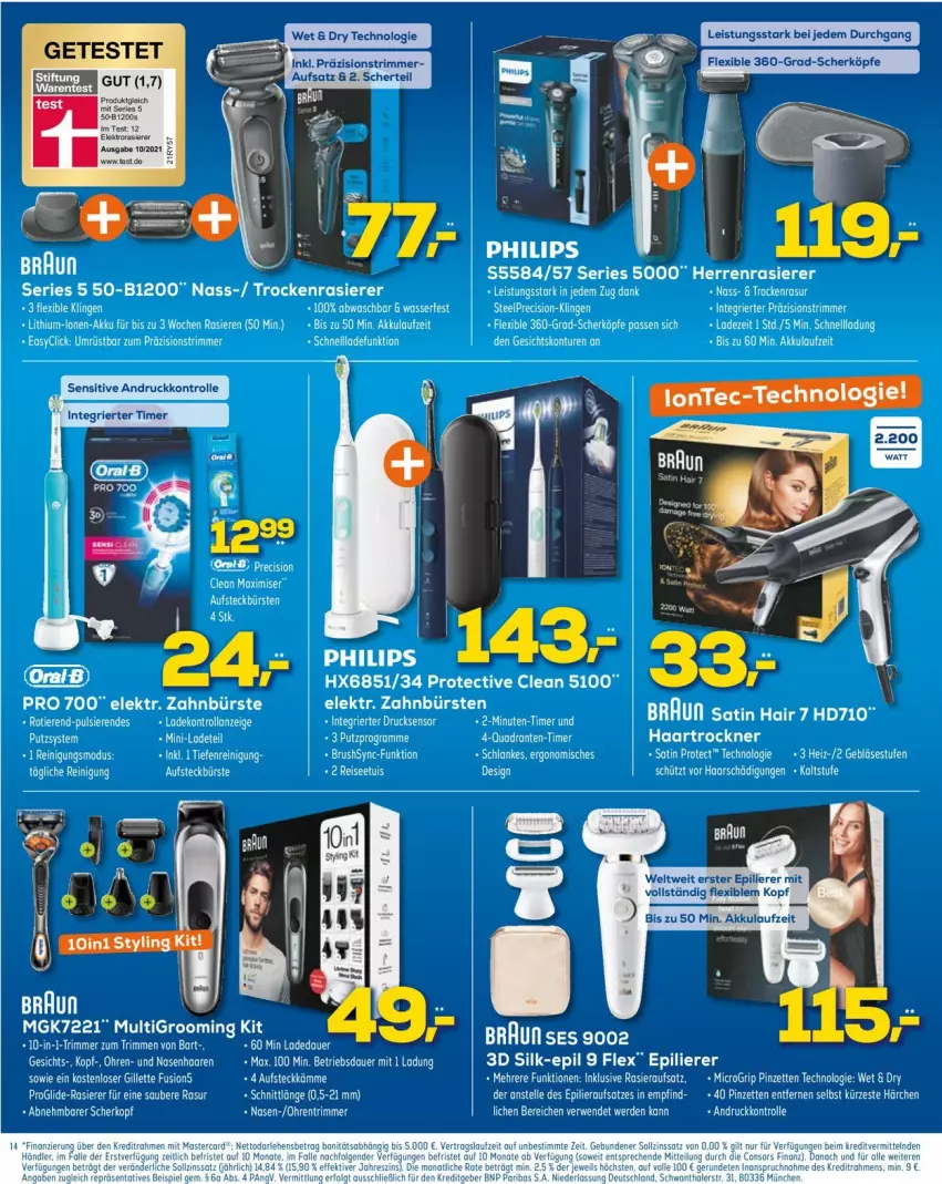 Aktueller Prospekt Euronics - Prospekte - von 26.01 bis 02.02.2022 - strona 14 - produkty: akku, auer, aufsteckbürsten, braun, bürste, bürsten, elle, gillette, herrenrasierer, Lithium-Lonen-Akku, Multigroom, Pinzette, rasierer, tee, Ti, timer, wasser, zahnbürste