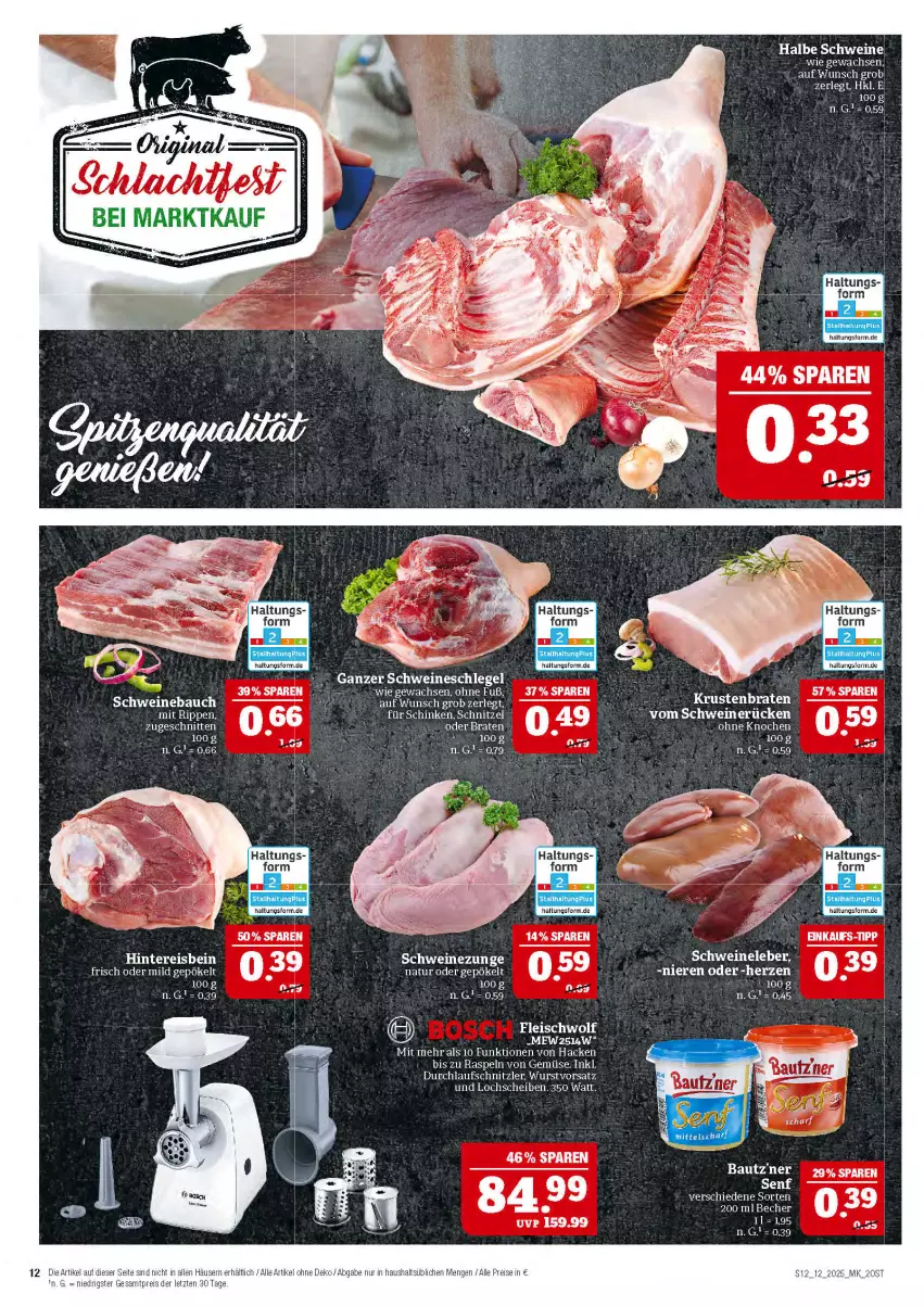 Aktueller Prospekt Marktkauf - Prospekt - von 16.03 bis 22.03.2025 - strona 12 - produkty: Bau, braten, eis, fleisch, natur, Rippen, schinken, schnitten, schnitzel, schwein, schweine, Schweinebauch, Schweineleber, schweinerücken, Schweinezunge, tee, Ti, wein, weine, wurst