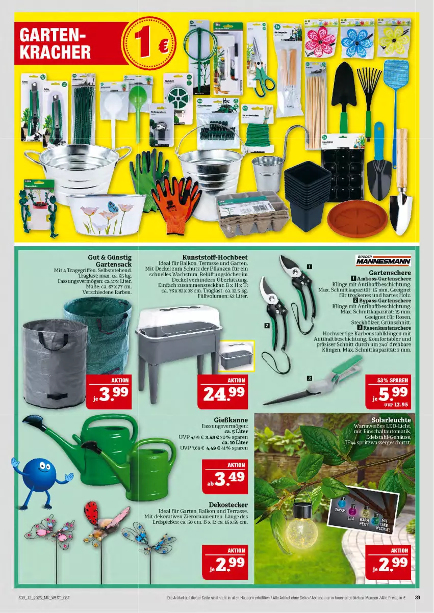 Aktueller Prospekt Marktkauf - Prospekt - von 16.03 bis 22.03.2025 - strona 39 - produkty: auto, boss, decke, Deckel, edelstahl, eis, elle, ente, Garten, Gartensack, Gartenschere, Gießkanne, Holz, led-licht, pflanze, pflanzen, rasen, reis, rosen, sac, Schal, Schere, Ti, tragegriff, wasser