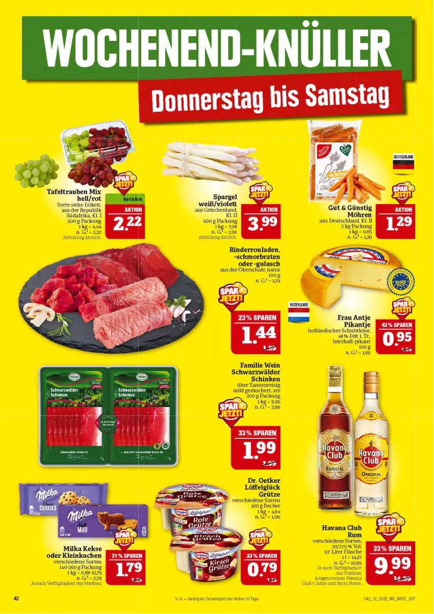 Aktueller Prospekt Marktkauf - Prospekt - von 16.03 bis 22.03.2025 - strona 42 - produkty: Becher, braten, Dr. Oetker, eis, ente, flasche, grütze, gulasch, Havana Club, LG, Löffel, natur, reis, rind, rinder, Rinderroulade, rinderrouladen, rouladen, rum, Schal, Schale, schinken, schmorbraten, schwarzwälder schinken, wein, ZTE