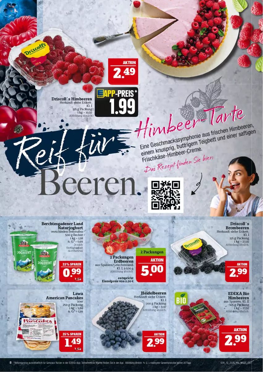 Aktueller Prospekt Marktkauf - Prospekt - von 16.03 bis 22.03.2025 - strona 8 - produkty: Becher, beere, beeren, bio, brombeere, brombeeren, deka, edeka bio, eis, erdbeere, erdbeeren, heidelbeere, heidelbeeren, himbeer, himbeere, himbeeren, joghur, joghurt, natur, naturjoghurt, reis, Ti