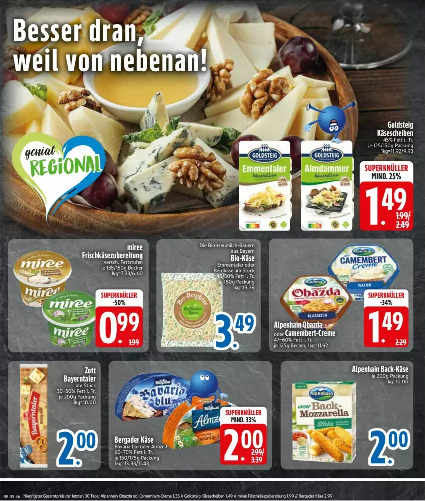 Aktueller Prospekt Edeka - Prospekte - von 24.02 bis 01.03.2025 - strona 6 - produkty: auer, Bau, Bauer, bavaria blu, Becher, bergader, bio, Bio-Käse, camembert, creme, Heu, heumilch, Käse, milch, miree, Ria