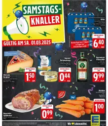 Gazetka promocyjna Edeka - Prospekte - Gazetka - ważna od 01.03 do 01.03.2025 - strona 28 - produkty: Bergkäse, beutel, braten, deka, eis, elle, flasche, Germ, Heu, heumilch, jägermeister, karotten, Käse, katzennahrung, kräuter, lebensmittel, Meister, milch, reis, schwein, schweine, Ti, wein, weine, Zelt, ZTE