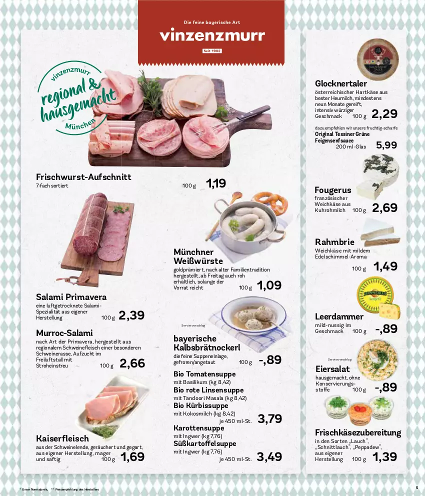 Aktueller Prospekt Aez - Prospekte - von 03.01 bis 08.01.2022 - strona 5 - produkty: aufschnitt, basilikum, bio, brie, eier, eiersalat, eis, elle, Feigen, französischer weichkäse, frischkäse, frischkäsezubereitung, frischwurst-aufschnitt, frucht, gin, hartkäse, Heu, heumilch, ingwer, Kaiser, karotten, Käse, kokos, kokosmilch, Kürbis, leerdammer, linsen, Luftgetrocknete Salami, mac, milch, nuss, reis, Rote Linsen, saft, salami, salat, sauce, schnittlauch, schwein, schweine, senf, Spezi, suppe, suppen, teller, Ti, tomate, tomaten, Tomatensuppe, uhr, weichkäse, wein, weine, wurst