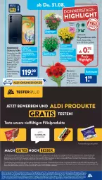 Gazetka promocyjna AldiSud - NÄCHSTE WOCHE - Gazetka - ważna od 02.09 do 02.09.2023 - strona 22 - produkty: akku, aldi, alpro, beko, Betriebssystem, chrysanthemen, decke, eis, elle, erde, Garten, Germ, gewinnspiel, hardware, hauptkamera, kamera, Leuchte, leuchten, mac, reis, ring, rwe, Scanner, Schal, Schale, sim, Software, Ti, ZTE