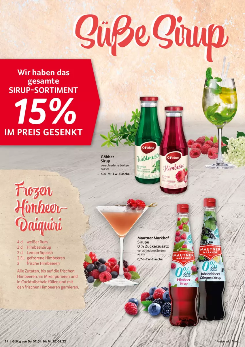 Aktueller Prospekt Selgros - Food - von 07.04 bis 20.04.2022 - strona 24 - produkty: beere, beeren, cocktail, cocktails, eis, flasche, garnier, himbeer, himbeere, himbeeren, Mautner, Mixer, reis, rum, Schal, Schale, sirup, Ti, zitrone, zitronen, zucker