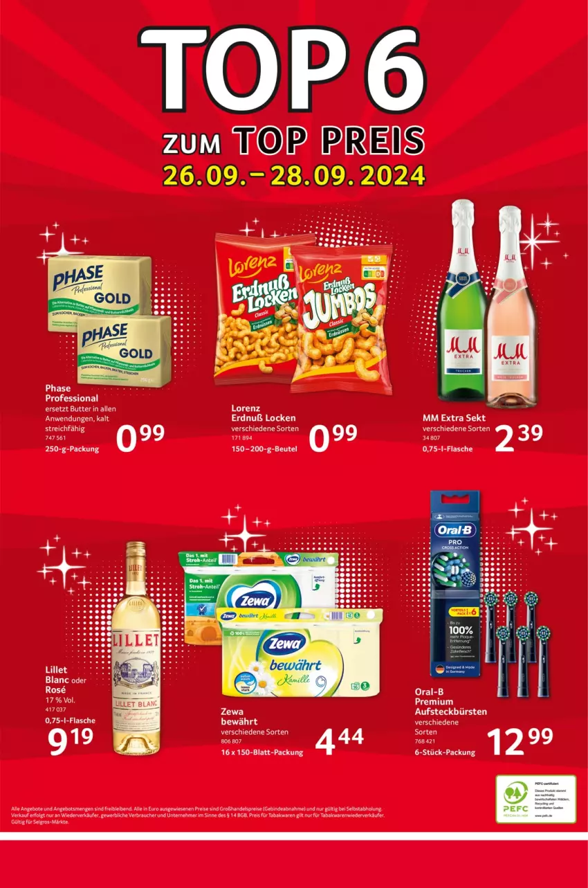 Aktueller Prospekt Selgros - Food - von 26.09 bis 02.10.2024 - strona 24 - produkty: angebot, angebote, aufsteckbürsten, bürste, bürsten, eis, flasche, LG, lillet, lorenz, mm extra, oral-b, Rauch, reis, sekt, Ti, zewa