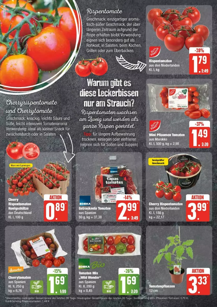 Aktueller Prospekt Edeka - Prospekte - von 20.04 bis 27.04.2024 - strona 6 - produkty: eier, eis, leine, mac, pflaume, pflaumen, reis, rispentomaten, rwe, salat, salate, snack, Ti, tisch, tomate, tomaten, ZTE