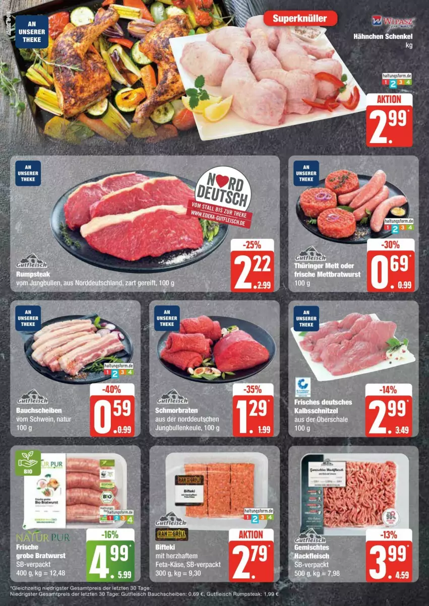 Aktueller Prospekt Edeka - Prospekte - von 20.04 bis 27.04.2024 - strona 8 - produkty: Bau, bauchscheiben, eis, feta, fleisch, gutfleisch, henkel, Käse, reis, rum, rumpsteak, Schal, Schale, schenkel, steak, Ti, ZTE