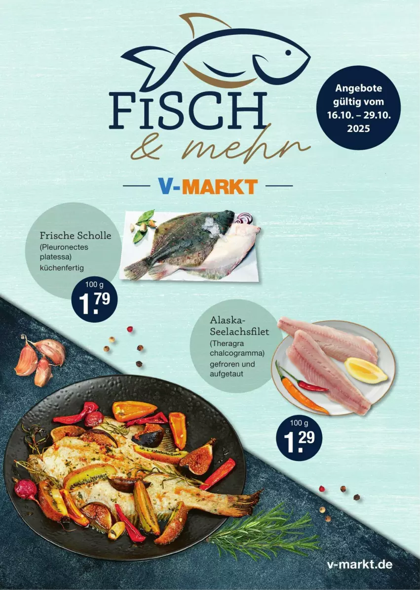 Aktueller Prospekt Vmarkt - Prospekte - von 16.10 bis 29.10.2025 - strona 1 - produkty: angebot, angebote, filet, küche, Küchen, lachs, lachsfilet, scholl, seelachsfilet, Ti