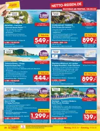 Gazetka promocyjna Netto Marken-Discount - Filial-Angebote - Gazetka - ważna od 13.05 do 13.05.2023 - strona 26 - produkty: Alwa, Bad, bier, buch, cin, cola, drink, drinks, eis, Gesichtsmaske, getränk, getränke, Kinder, kirsch, kissen, kreuzfahrten, labranda, Liege, Maske, mineralwasser, ndk, pool, pril, reis, reiseveranstalter, reiseverlauf, sonnenschirm, Ti, trendtours touristik gmbh, uhr, vorteilspreis, wasser, wein
