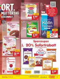 Gazetka promocyjna Netto Marken-Discount - Filial-Angebote - Gazetka - ważna od 13.05 do 13.05.2023 - strona 9 - produkty: angebot, backmischung, beko, bestpreis, coupon, coupons, Dr. Oetker, eis, hafer, haferflocken, kölln, mandel, mandeln, mehl, pfirsich, pfirsiche, pistazien, reis, rosen, Rosenmehl, schnitten, sofortrabatt, Ti, torte, weizenmehl, ZTE