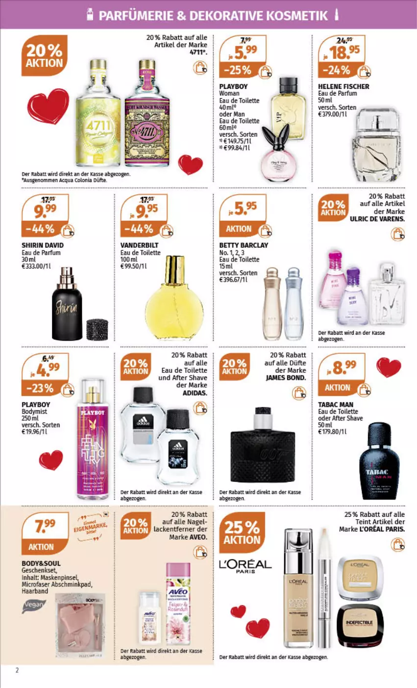 Aktueller Prospekt Mueller - Angebote entdecken & sparen! - von 06.02 bis 11.02.2023 - strona 2 - produkty: after shave, aveo, bett, body, Eau de parfum, eau de parfum 30 ml, eau de toilette, fisch, fische, Fischer, geschenkset, lack, Lacke, loreal, Maske, parfum, Playboy, tee, Ti