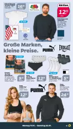 Gazetka promocyjna Netto - Angebote ab Montag - Gazetka - ważna od 22.01 do 22.01.2022 - strona 19 - produkty: Bau, baumwolle, eis, leine, puma, reis, Ria, shirt, shirts, shorts, sneaker, sneakersocken, socken, Sport, Sweatshirt, T-Shirt, Ti, wolle