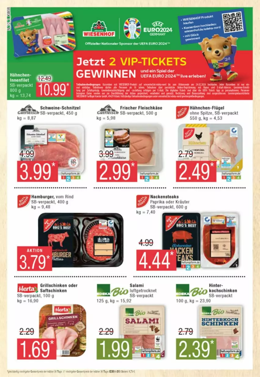 Aktueller Prospekt Edeka - Prospekte - von 17.02 bis 24.02.2024 - strona 12 - produkty: burger, eis, fleisch, fleischkäse, grill, gutfleisch, hamburger, Käse, kochschinken, kräuter, Nackensteak, nackensteaks, oder kräuter, paprika, rind, saft, saftschinken, salami, schinken, schnitzel, schwein, schweine, schweine-schnitzel, steak, steaks, wein, weine