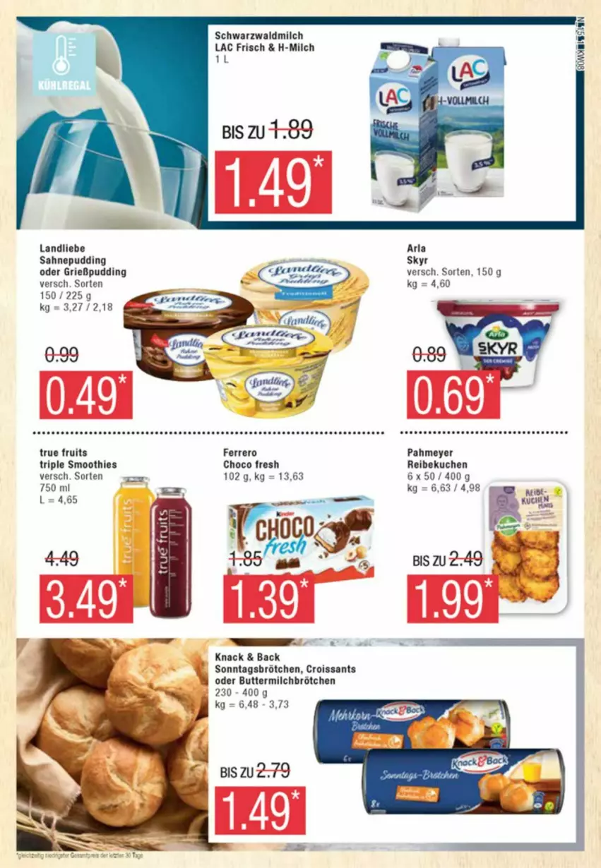 Aktueller Prospekt Edeka - Prospekte - von 17.02 bis 24.02.2024 - strona 15 - produkty: arla, brötchen, butter, buttermilch, choco fresh, Croissant, croissants, ferrero, Grießpudding, kuchen, landliebe, milch, Milchbrötchen, pudding, sahne, Skyr, smoothie, smoothies, Sonntagsbrötchen, Ti, true fruits