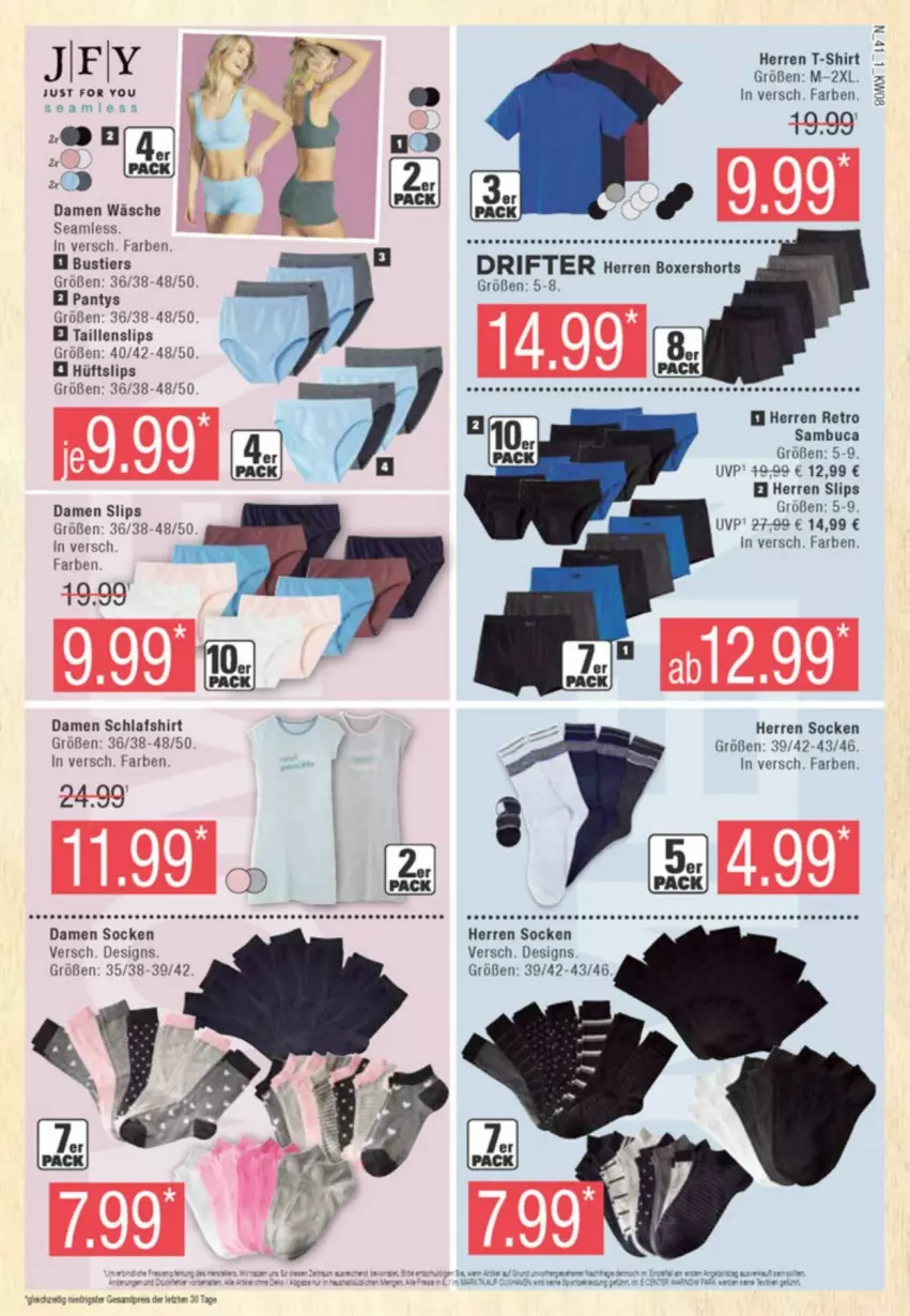 Aktueller Prospekt Edeka - Prospekte - von 17.02 bis 24.02.2024 - strona 41 - produkty: panty, sambuca, shirt, shorts, slip, slips, socken, Stier, T-Shirt, Taillenslip, Ti, Yo