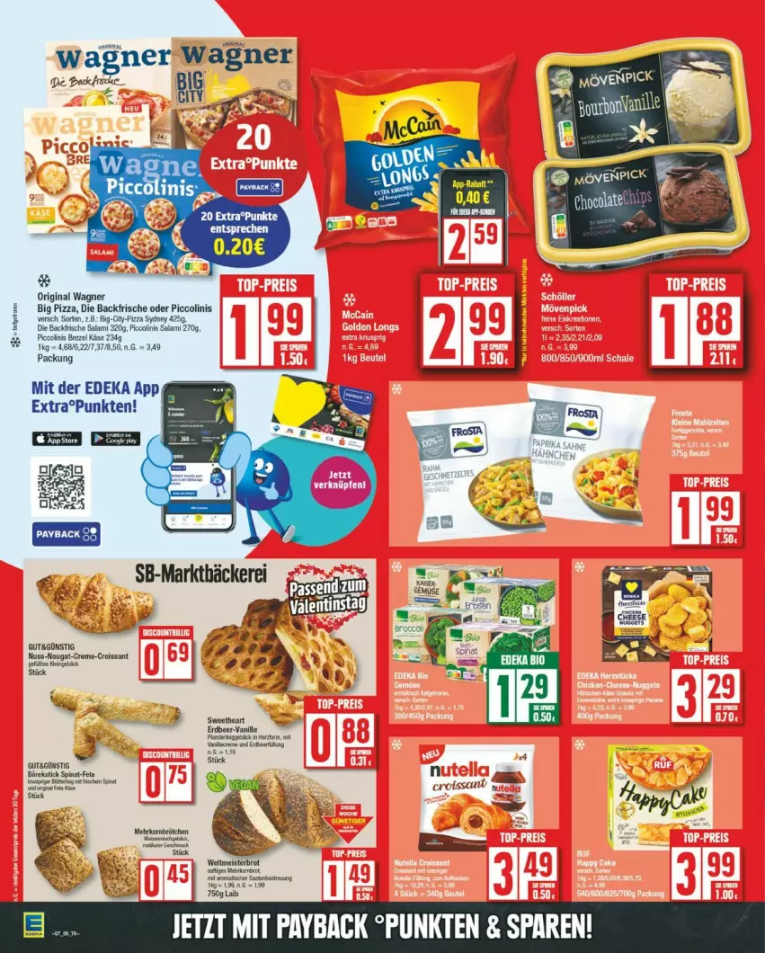 Aktueller Prospekt Edeka - Prospekte - von 10.02 bis 15.02.2025 - strona 10 - produkty: brezel, brötchen, creme, Croissant, deka, feta, gin, Käse, korn, mac, mehrkornbrötchen, nuss, nuss-nougat-creme, oder piccolinis, original wagner, piccolinis, pizza, rasen, salami, spinat, tee, Ti, wagner