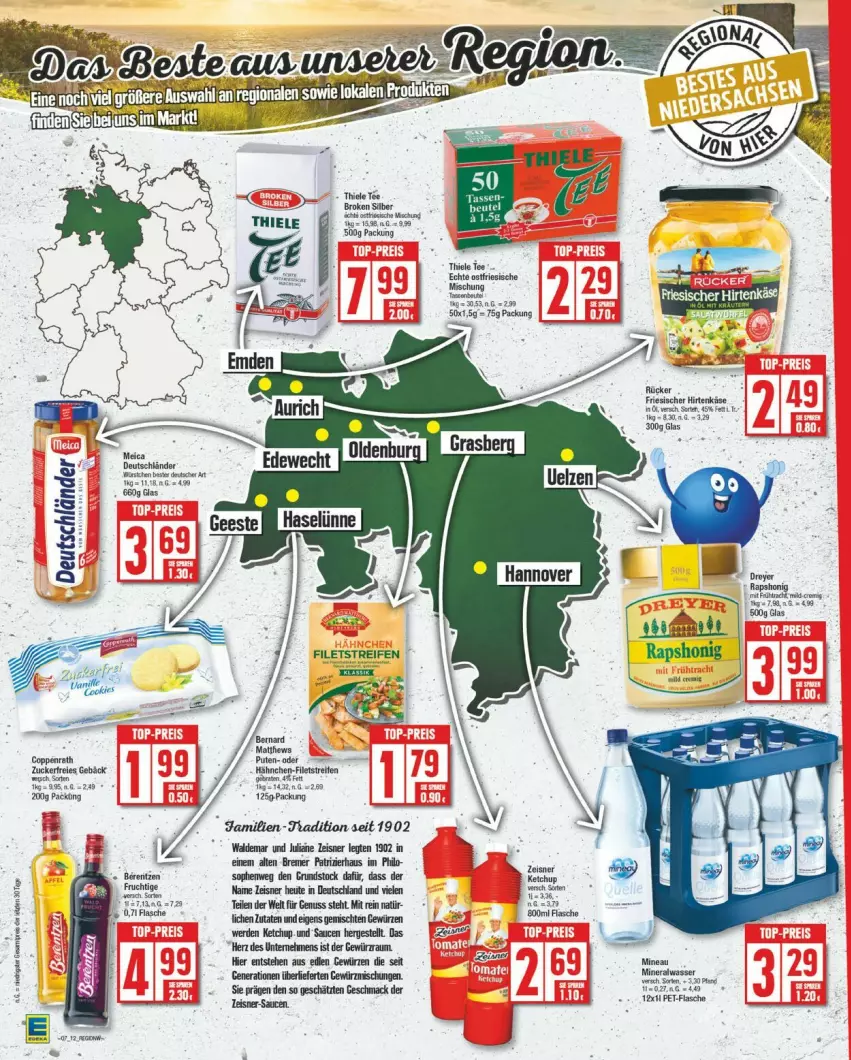 Aktueller Prospekt Edeka - Prospekte - von 10.02 bis 15.02.2025 - strona 16 - produkty: eis, filet, filets, flasche, friesischer hirtenkäse, gewürz, Gewürzmischung, Heu, hirtenkäse, Käse, ketchup, mac, meica, nuss, pute, reifen, sauce, saucen, tee, Ti, ZTE