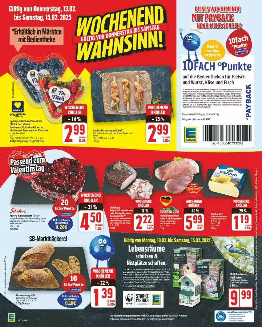 Aktueller Prospekt Edeka - Prospekte - von 10.02 bis 15.02.2025 - strona 20 - produkty: eis, fisch, fleisch, Käse, LG, nuss, payback, Schütze, Ti, walnuss, wurst