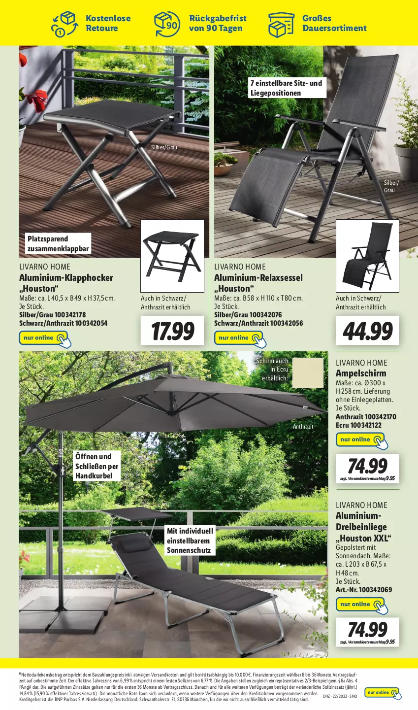 Aktueller Prospekt Lidl - Wochen-Highlights im Onlineshop - von 30.05 bis 05.06.2022 - strona 11 - produkty: ampelschirm, auer, eis, elle, erde, hocker, latte, Liege, ndk, reis, rel, relaxsessel, sessel, sonnenschutz, Ti