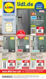 Gazetka promocyjna Lidl - Wochen-Highlights im Onlineshop - Gazetka - ważna od 05.06 do 05.06.2022 - strona 1 - produkty: beleuchtung, eis, Elektro, erde, gefrierkombination, küche, kühlschrank, ndk, Rauch, Schrank, supergefrierfunktion, Ti