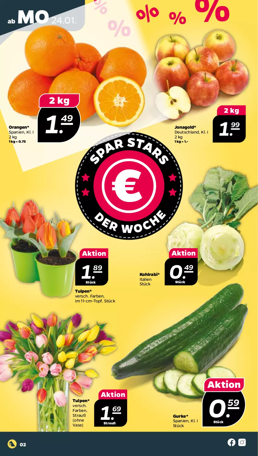 Aktueller Prospekt Netto - Angebote ab Montag - von 24.01 bis 29.01.2022 - strona 2 - produkty: gurke, kohlrabi, orange, orangen, Ti, topf, Vase