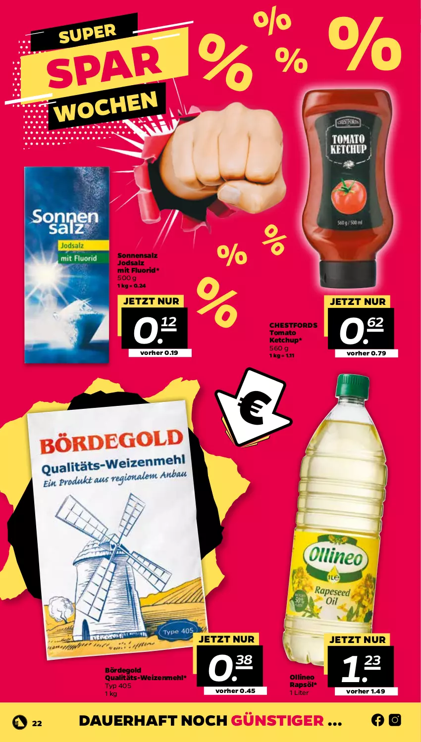 Aktueller Prospekt Netto - Angebote ab Montag - von 24.01 bis 29.01.2022 - strona 22 - produkty: auer, eis, ketchup, mehl, rapsöl, reis, salz, Ti, tomato ketchup, weizenmehl