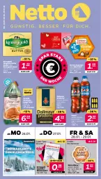 Gazetka promocyjna Netto - Angebote ab Montag - Gazetka - ważna od 29.01 do 29.01.2022 - strona 1 - produkty: albray, angebot, angebote, bohne, butter, dallmayr, dallmayr prodomo, eis, ente, ferrero, Ferrero Küsschen, gin, irische butter, kerrygold, kerrygold extra, leine, mehl, Mon Chéri, pepsi, prodomo, reis, saint albray, Ti, weizenmehl