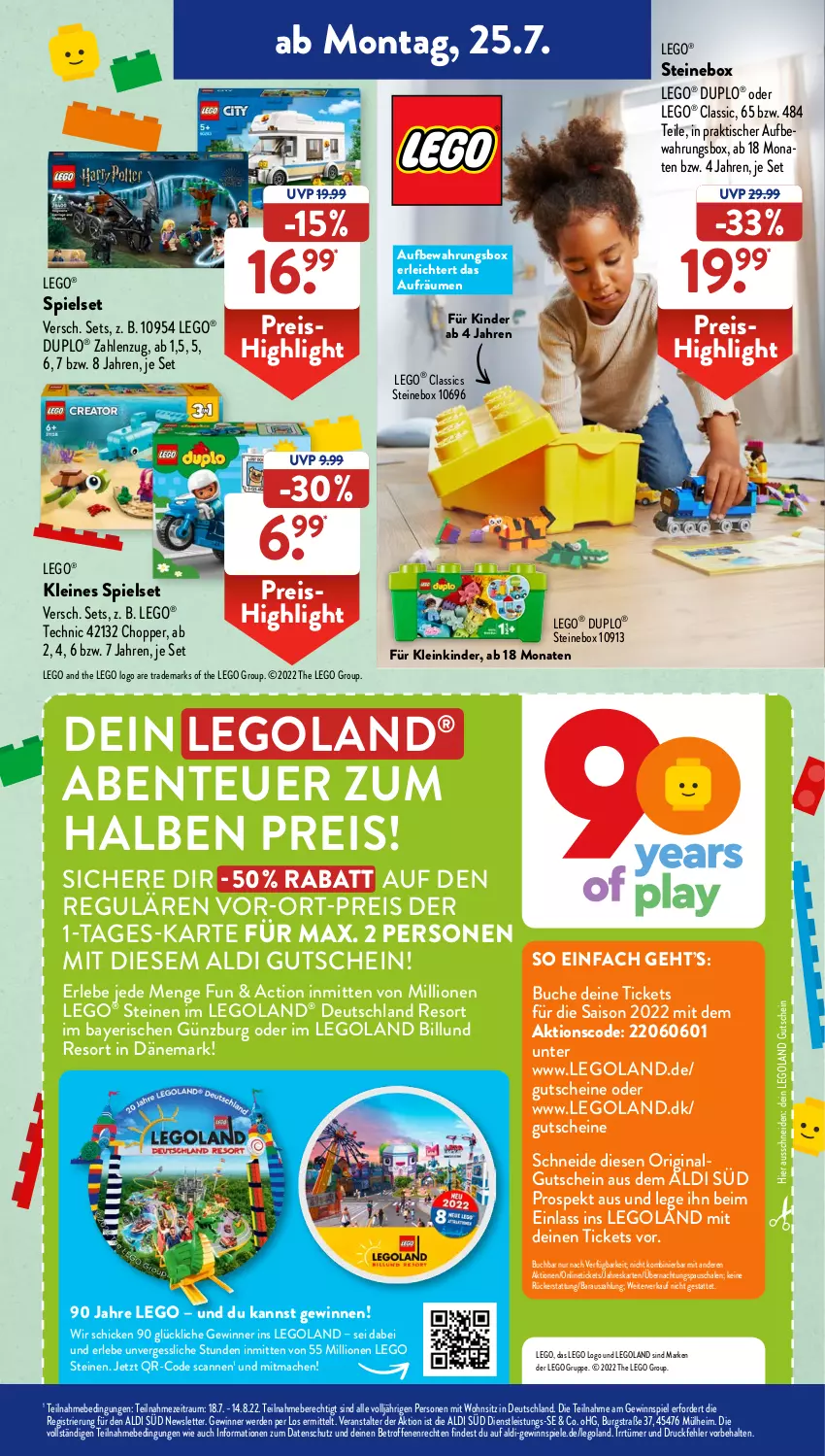 Aktueller Prospekt AldiSud - NÄCHSTE WOCHE - von 25.07 bis 30.07.2022 - strona 15 - produkty: aldi, aufbewahrungsbox, buch, duplo, eis, ente, erde, gewinnspiel, gin, gutschein, gutscheine, Kinder, LEGO®, leine, LG, lion, mac, reis, Schal, Schale, Spiele, Technic, Ti, tisch