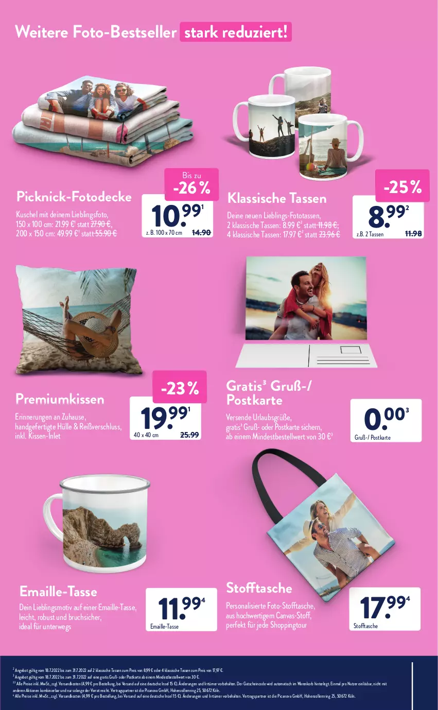 Aktueller Prospekt AldiSud - NÄCHSTE WOCHE - von 25.07 bis 30.07.2022 - strona 27 - produkty: angebot, auto, decke, eis, elle, gutschein, kissen, korb, maille, ndk, Persona, reis, ring, rwe, Stofftasche, Tasche, tasse, Ti, tisch