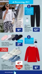 Gazetka promocyjna AldiSud - NÄCHSTE WOCHE - Gazetka - ważna od 30.07 do 30.07.2022 - strona 28 - produkty: aldi, Bau, baumwolle, bluse, decksohle, dell, eis, elle, hose, kleid, Kleidung, leine, Mode, Pullover, reis, Ria, sneaker, söckchen, Ti, wolle